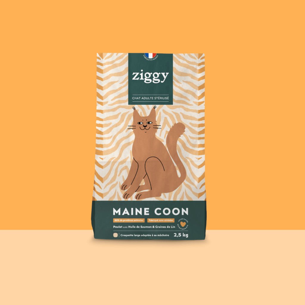 Sac de croquettes Ziggy sans céréales au poulet pour Maine Coon et grand chat stérilisé