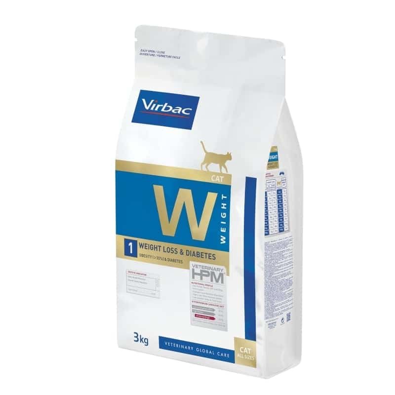 Sac de croquettes Virbac Veterinary HPM W1 Weight Loss & Diabetes pour chat obĂšse