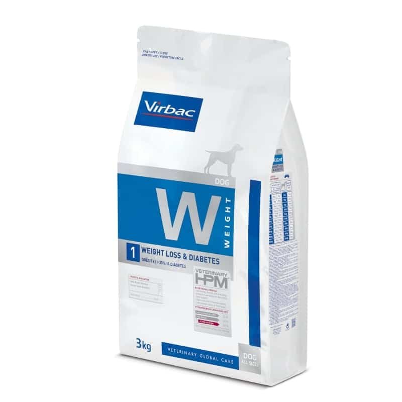 Sac de croquettes Virbac Veterinary HPM W1 Weight Loss & Diabetes pour chien