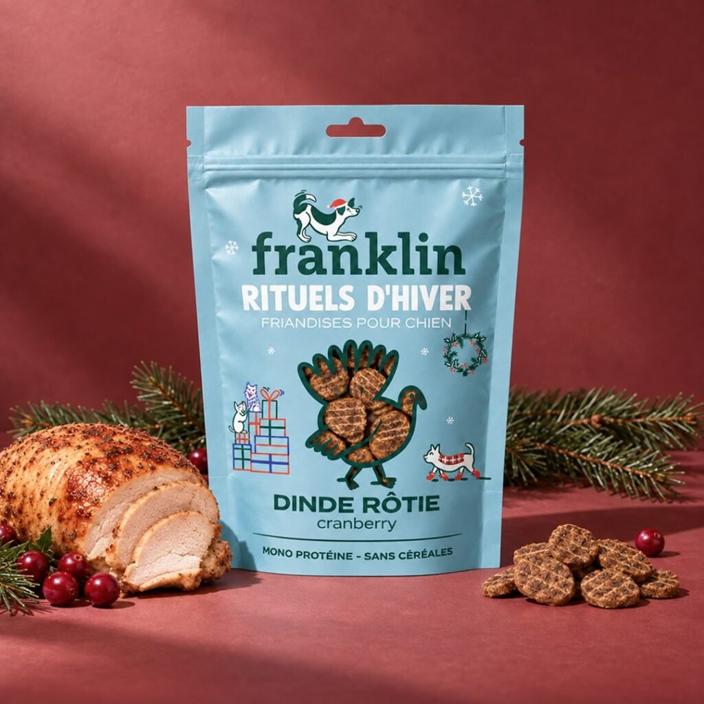Friandises Franklin Rituels d'hiver dinde rôtie et cranberry pour chien