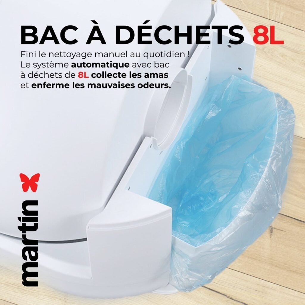 Bac à déchets de 8 litres de la maison de toilette automatique Martin Sellier