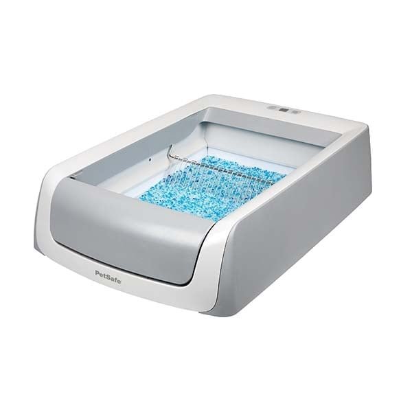 Litière PetSafe ScoopFree avec son bac jetable de cristaux bleus