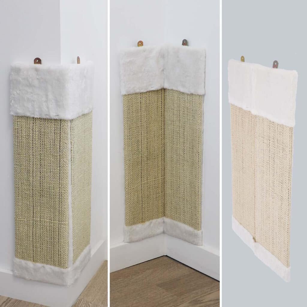 Griffoir d'angle en sisal Zolia fixé sur un coin de mur