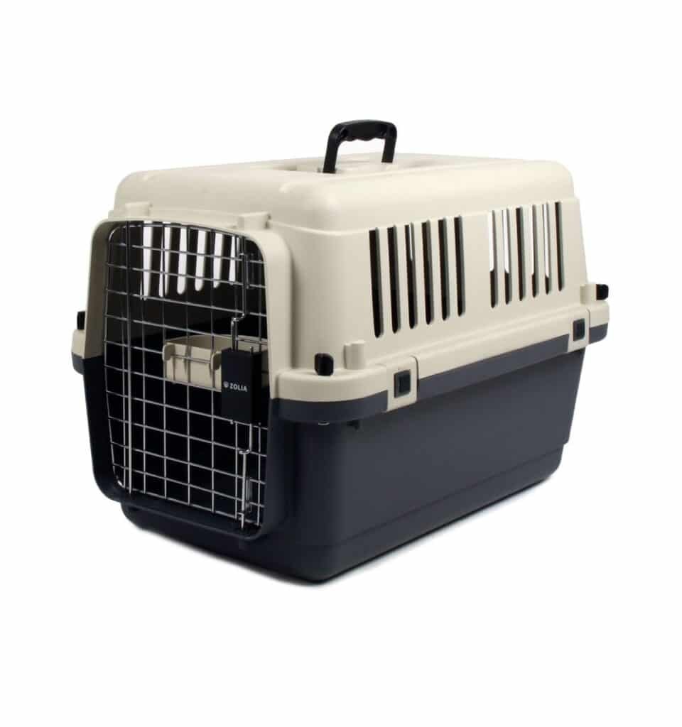 Caisse de transport Zolia Voyager pour chat et chien, coloris crĂšme et gris