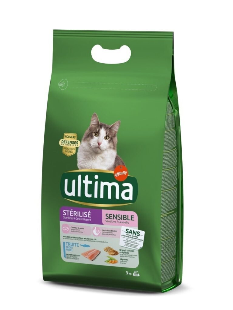 Sac de croquettes Ultima Stérilisé Sensible à la truite pour chat