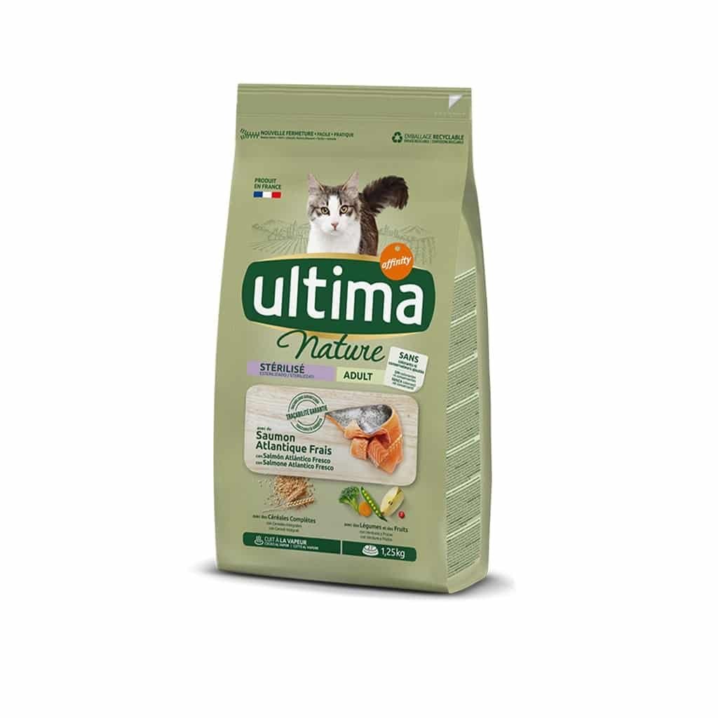 Sac de croquettes Ultima Nature Stérilisé au saumon pour chat stérilisé