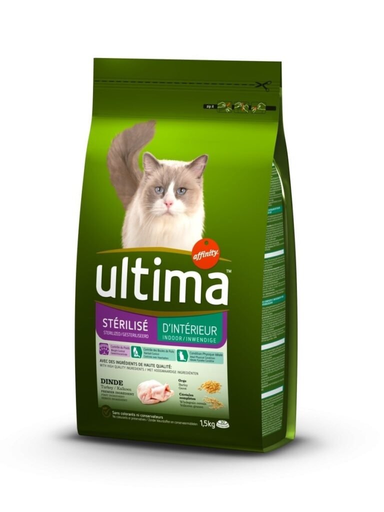 Sac de croquettes Ultima Stérilisé à la dinde pour chat d'intérieur